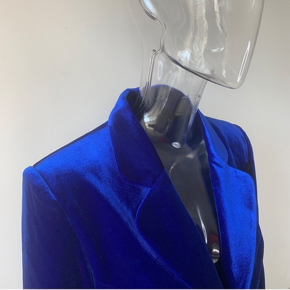 Blue NWT UNBRANDED Velvet Blazer And Wide Leg Pant Matching Set - Picture 11 of 16